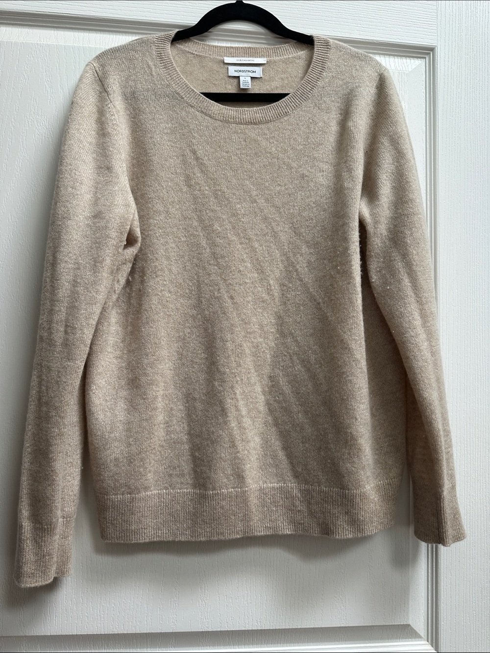 Nordstrom Beige Crewneck Sweater 100% Cashmere